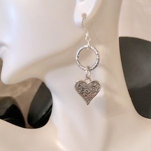 Silver heart earrings